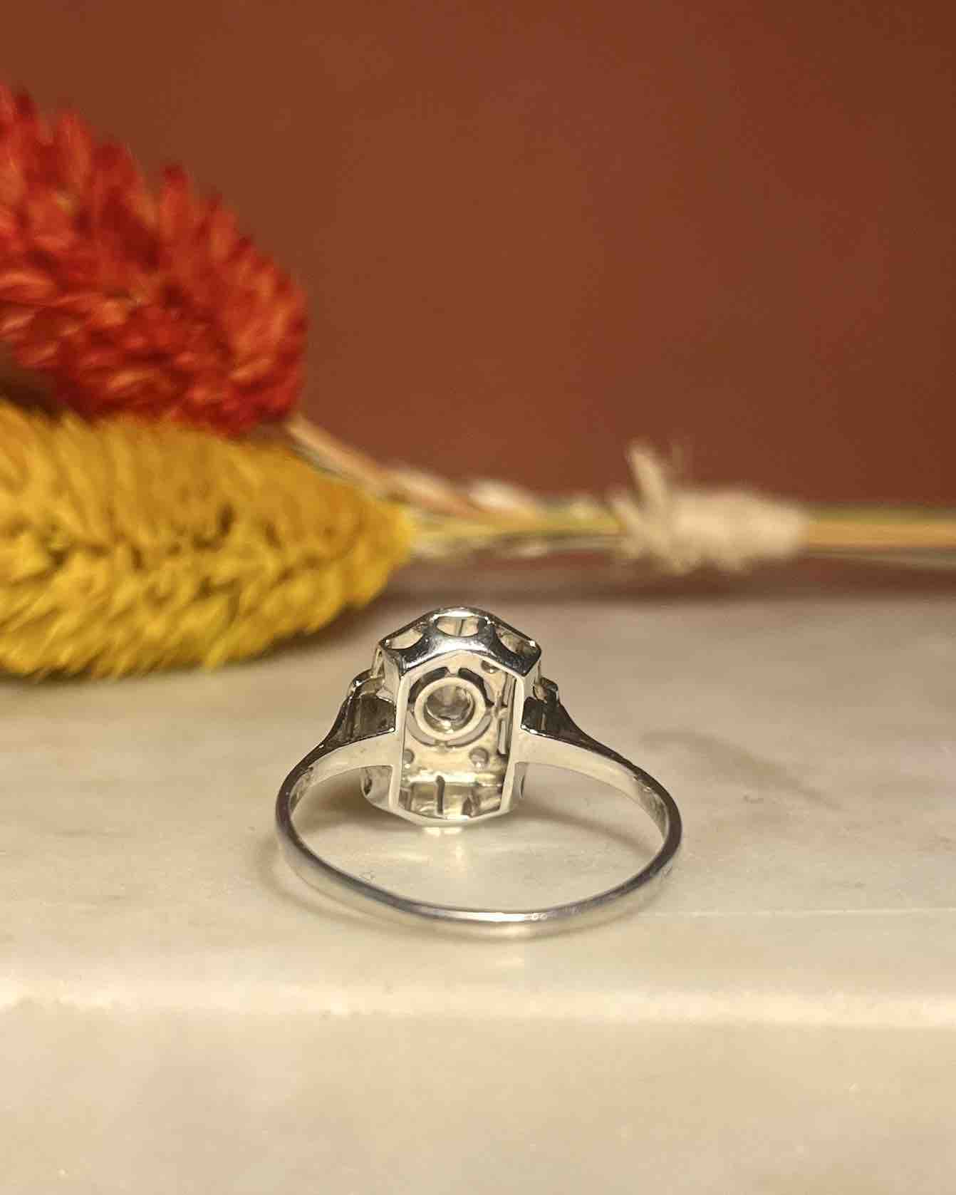 Bague Art-Déco Diamant 0.14 Carat &quot;Tania&quot;