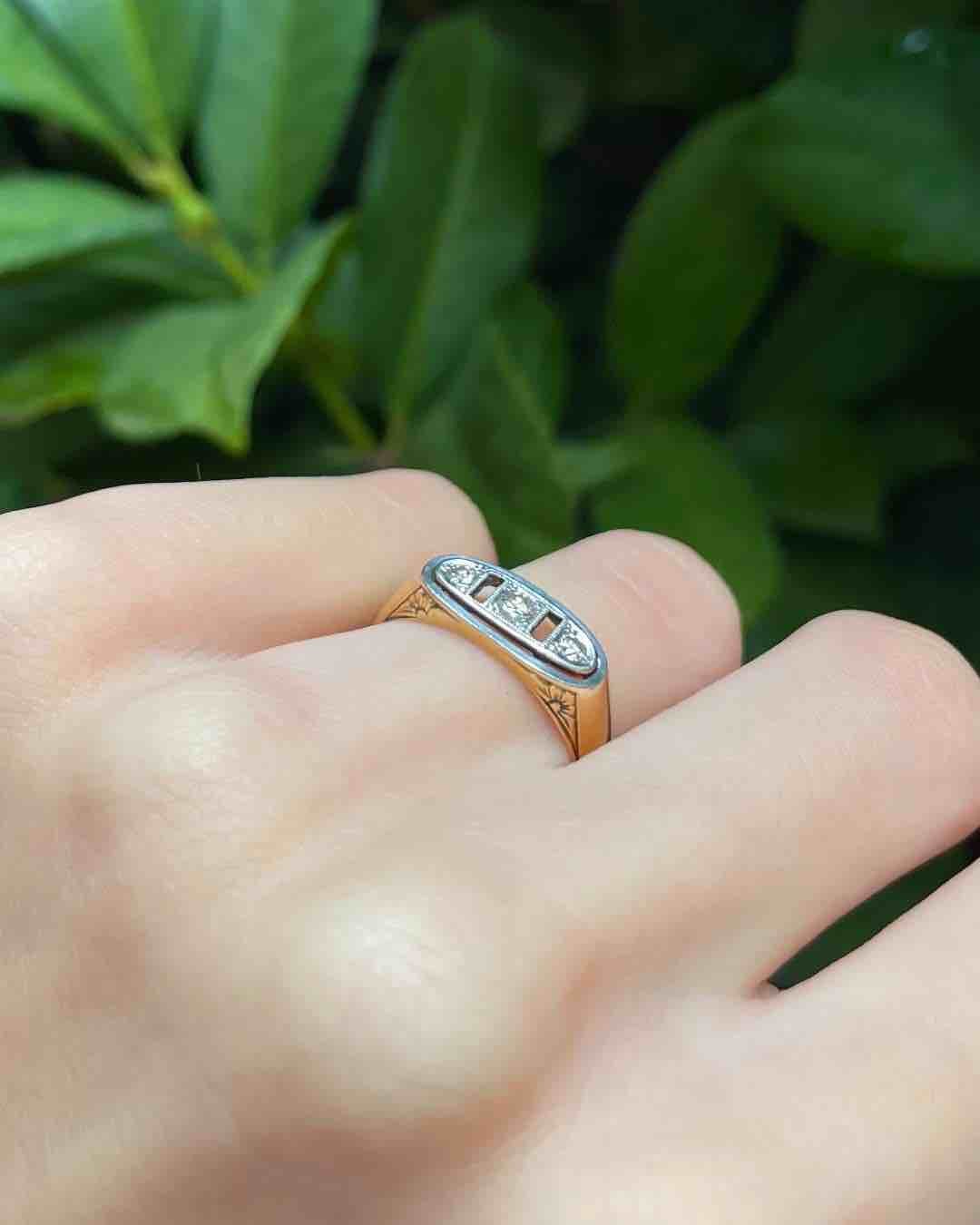 Bague Art - déco Diamants &quot;Annaëlle&quot; - Elliade Paris
