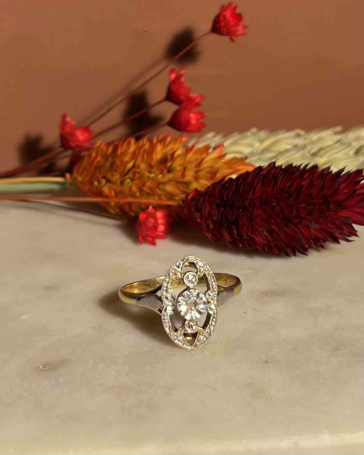 Bague Art - déco diamants "Azealia" - Elliade Paris