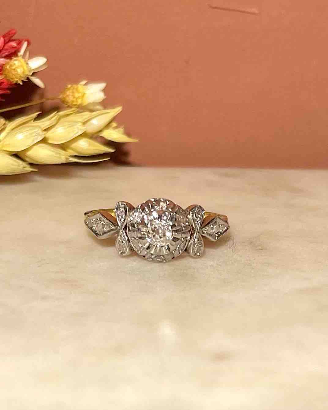 Bague Art - déco Diamants &quot;Brenda&quot; - Elliade Paris