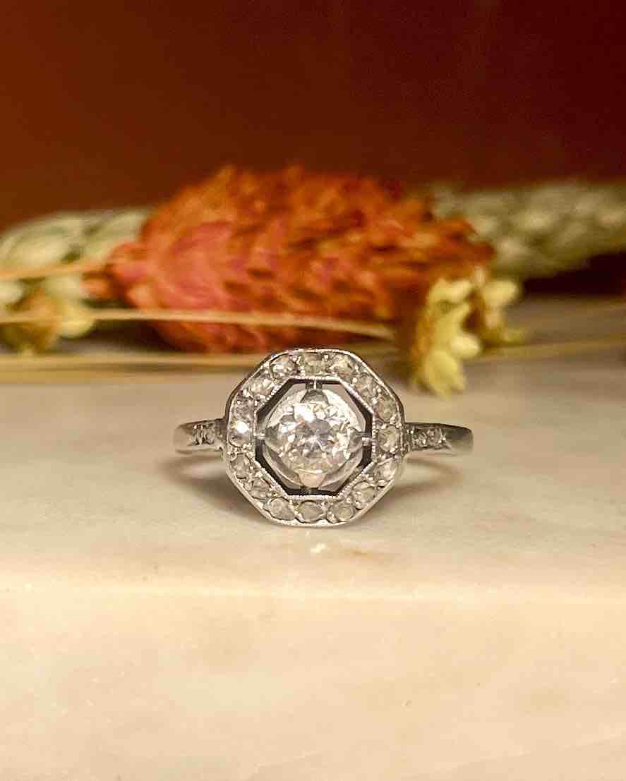 Bague Art - déco Diamants "Caroline" - Elliade Paris