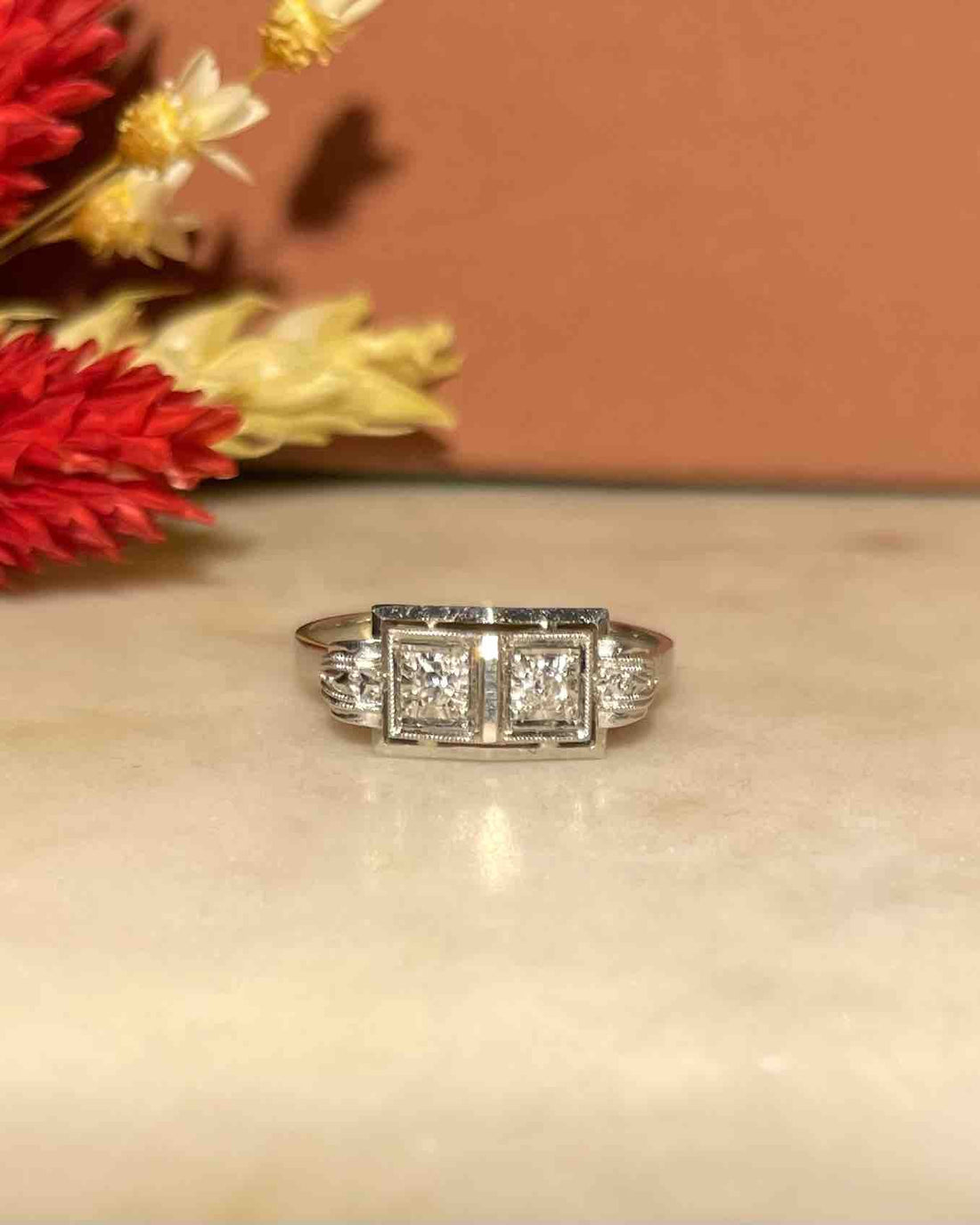 Bague Art - Déco Diamants &quot;Chantal&quot; - Elliade Paris