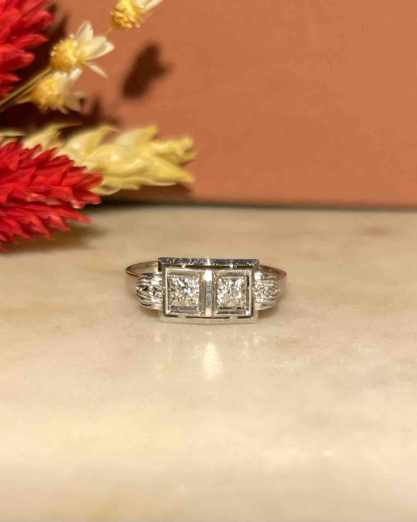 Bague Art - Déco Diamants &quot;Chantal&quot; - Elliade Paris