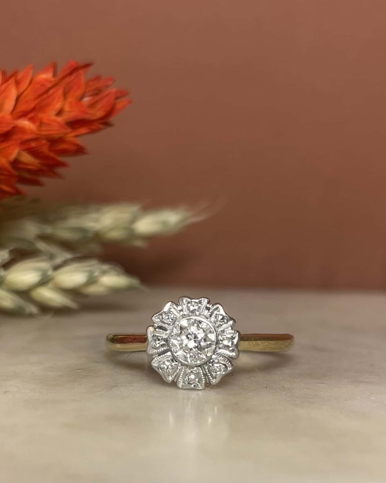 Bague Art - Déco Diamants &quot;Charlette&quot; - Elliade Paris