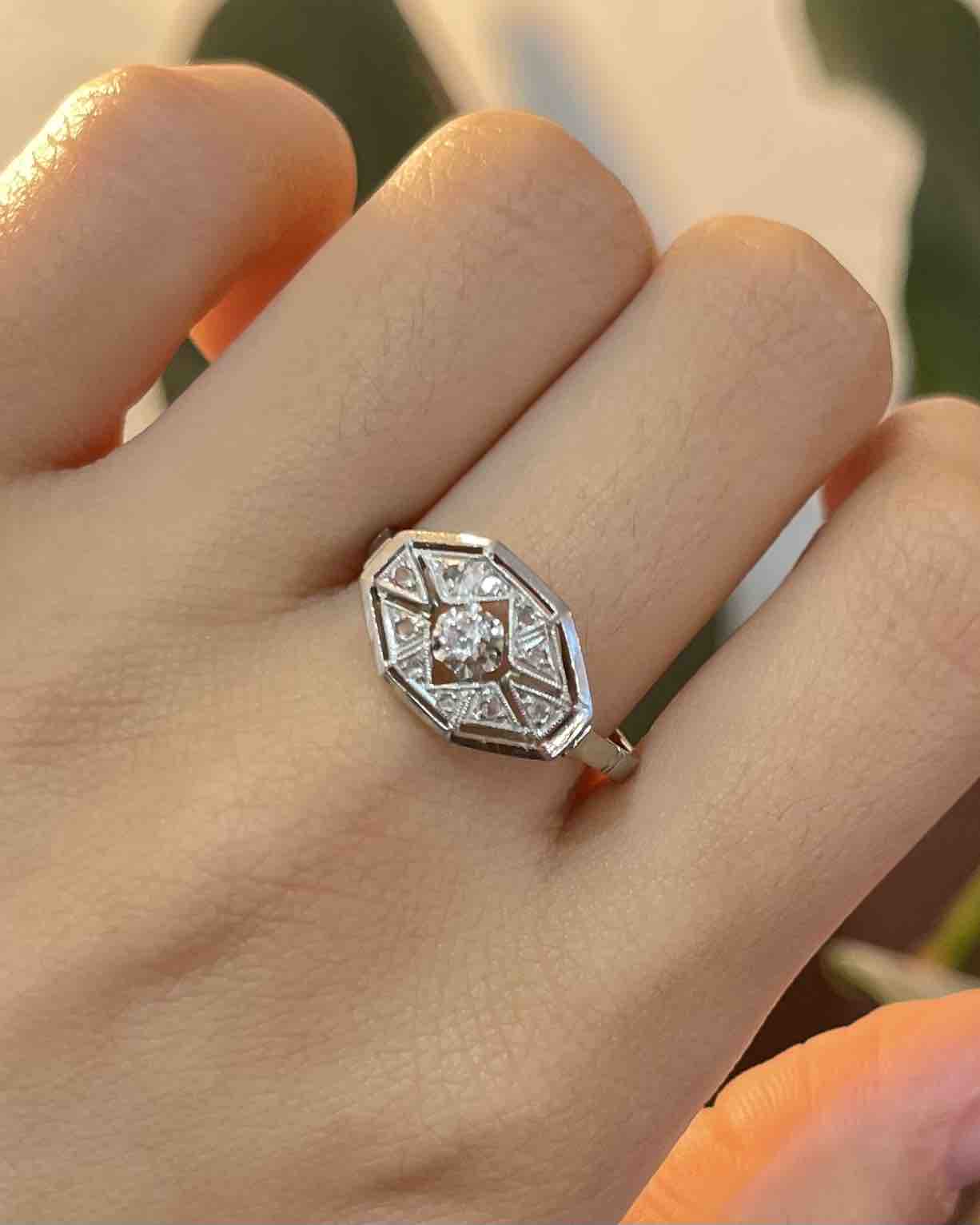 Bague Art - déco Diamants &quot;Constantine&quot; - Elliade Paris