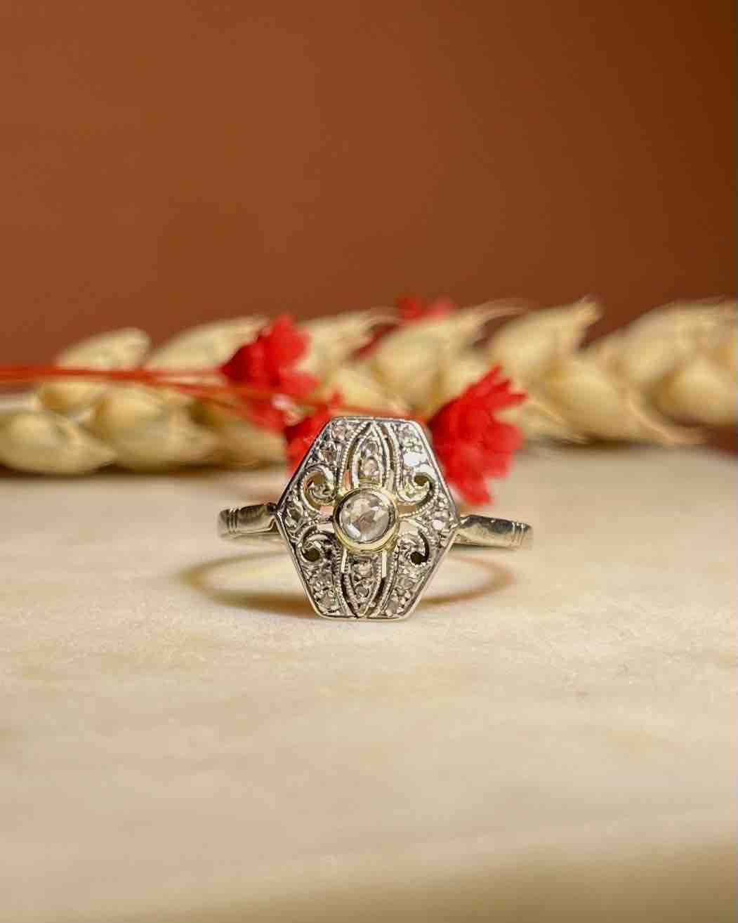 Bague Art - déco diamants &quot;Constantine&quot; - Elliade Paris