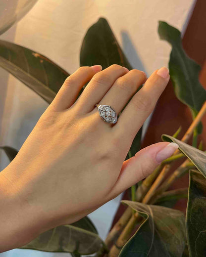 Bague Art - déco Diamants &quot;Constantine&quot; - Elliade Paris