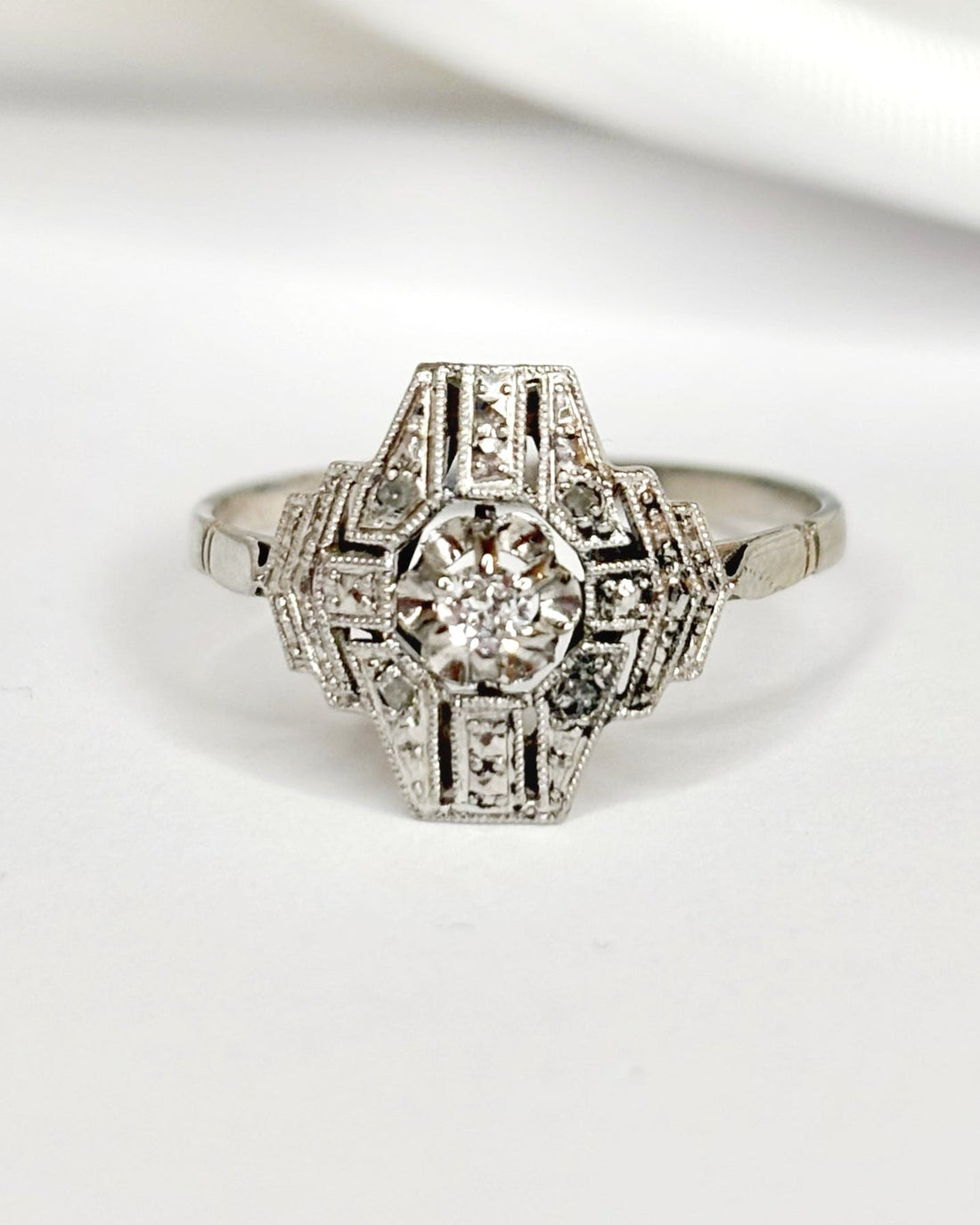 Bague Art - Déco Diamants "Ella" - Elliade Paris