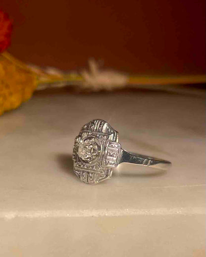 Bague Art-Déco Diamant 0.14 Carat &quot;Tania&quot;