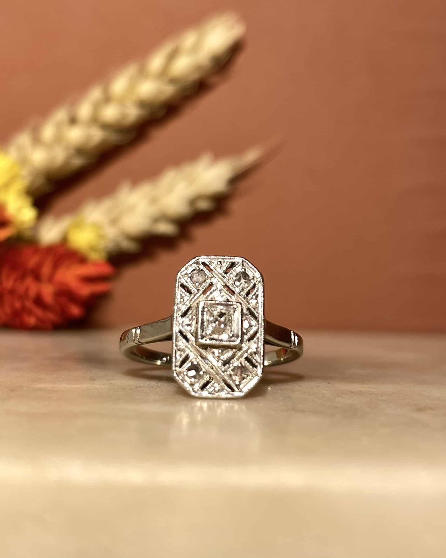 Bague Vintage Art-Déco Diamants &quot;Margaux&quot;