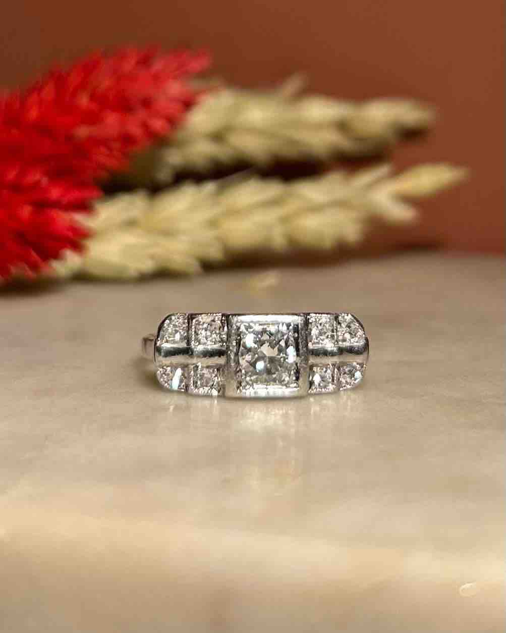 Bague Art-déco Diamants 0.50 carat &quot;Madelyn&quot;