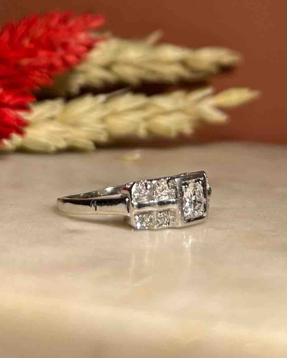 Bague Art-déco Diamants 0.50 carat &quot;Madelyn&quot;