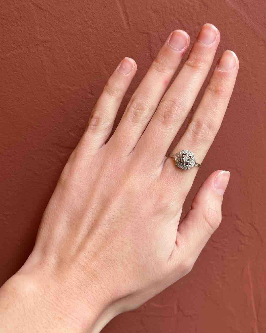 Bague Art - déco Diamants &quot;Fanny&quot; - Elliade Paris