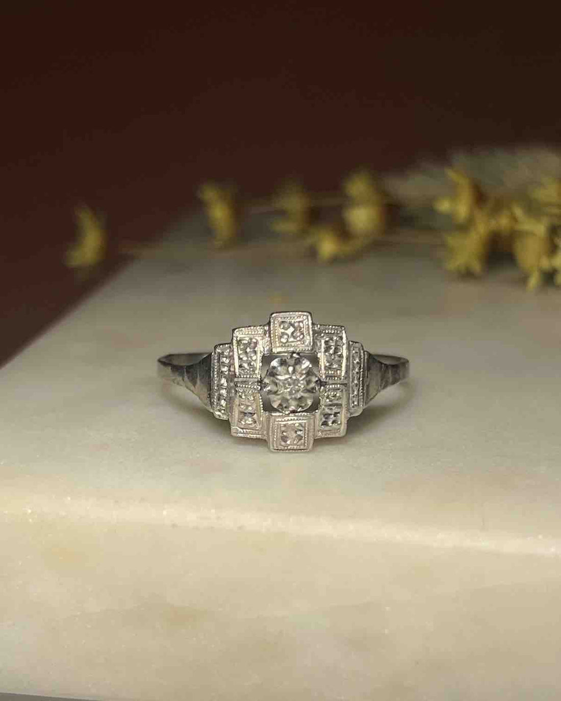 Bague Art - Déco Diamants &quot;Gaella&quot; - Elliade Paris