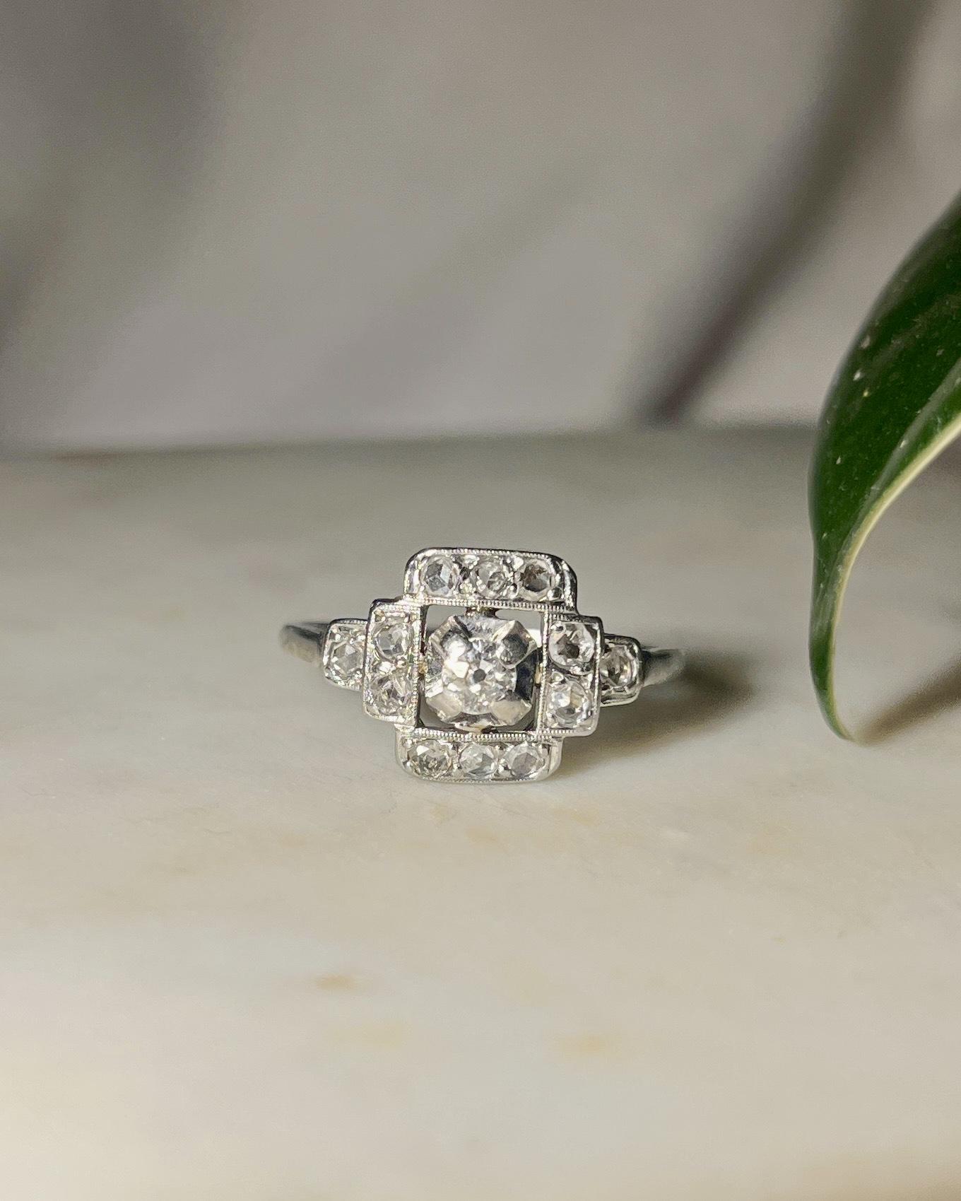 Bague art déco diamants "Géraldine" - Elliade Paris