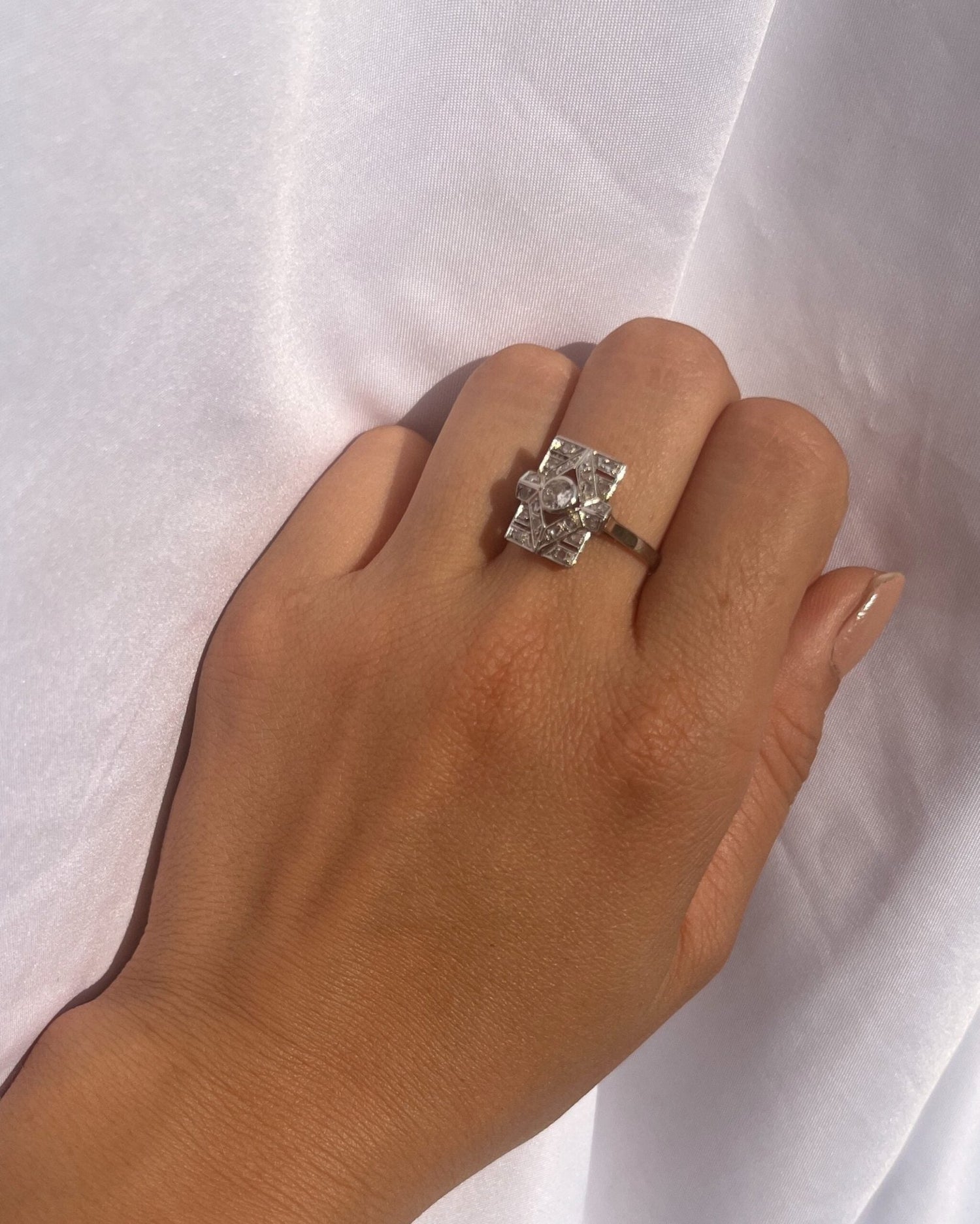 Bague Art - Déco Diamants &quot;Isia&quot; - Elliade Paris