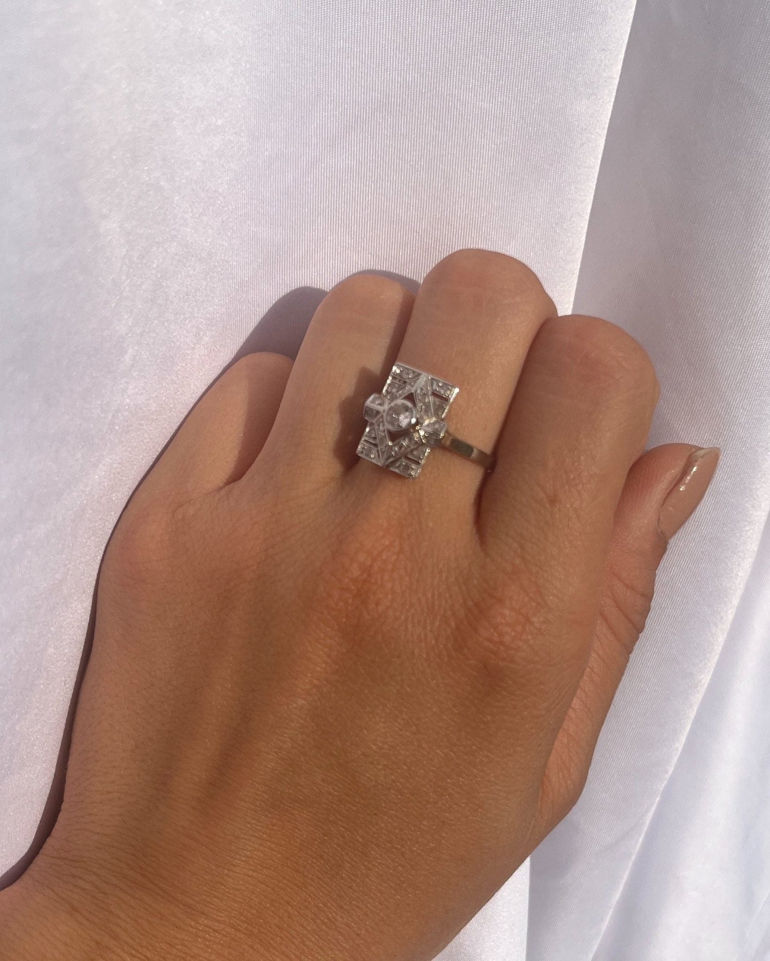 Bague Art - Déco Diamants &quot;Isia&quot; - Elliade Paris