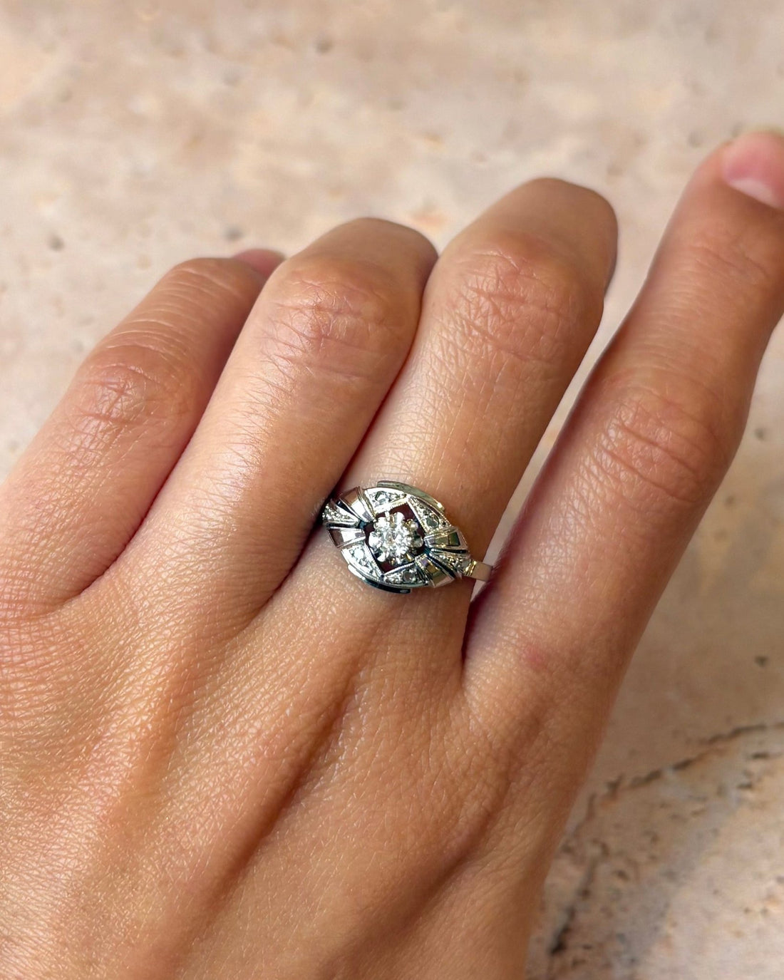 Bague Art - Déco Diamants "Isolde" - Elliade Paris
