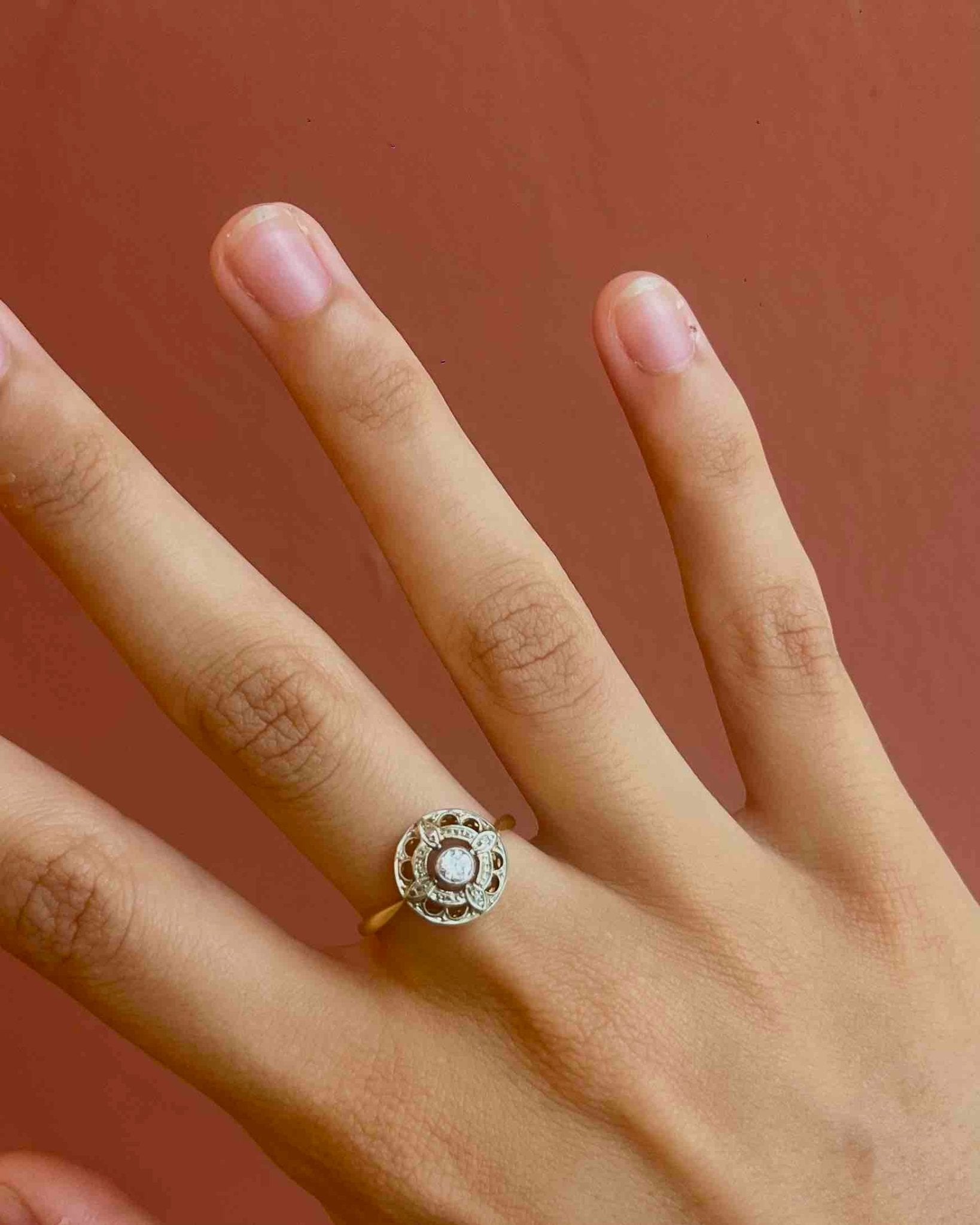 Bague Art - déco diamants "Jessie" - Elliade Paris