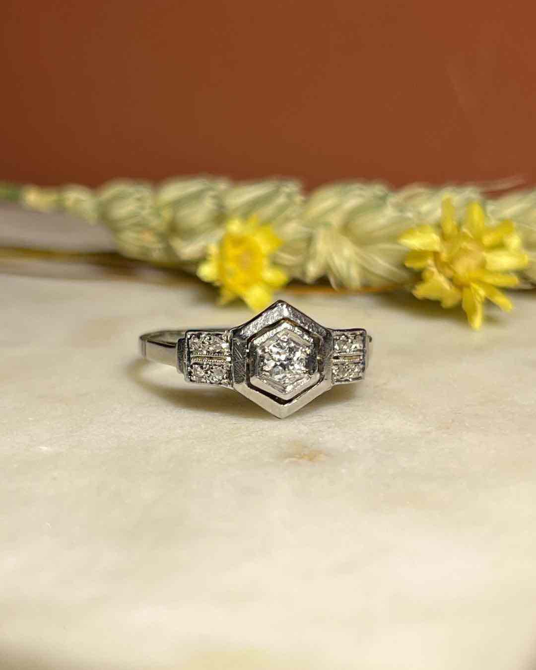 Bague Art-déco Diamants &quot;Juliette&quot;