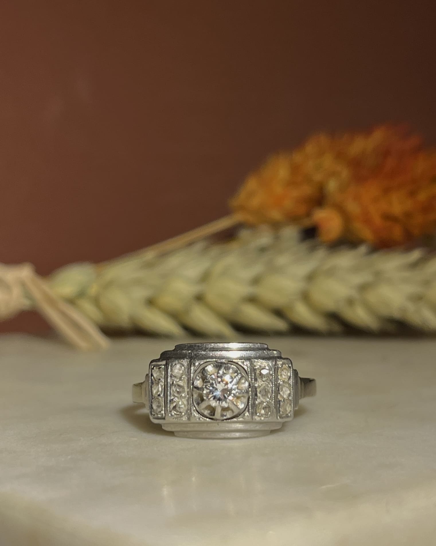 Bague Art - déco diamants &quot;Keyda&quot; - Elliade Paris