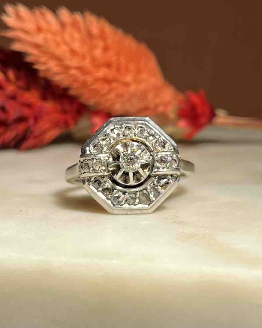 Bague Art - déco Diamants "Louise" - Elliade Paris