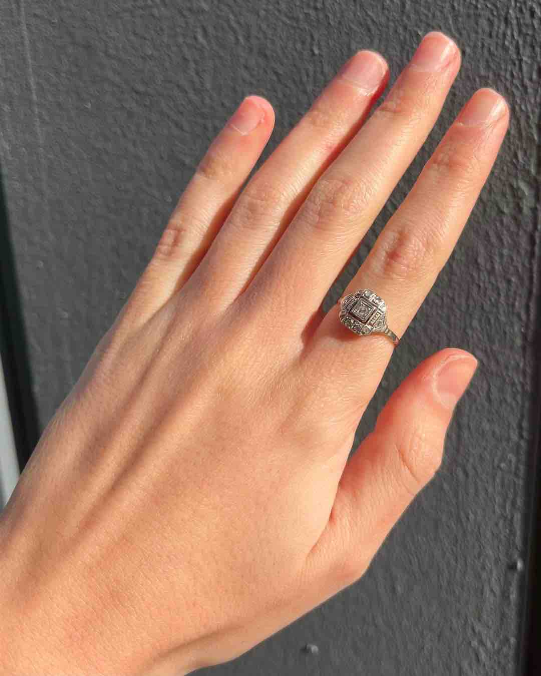 Bague Art - Déco Diamants &quot;Oriane&quot; - Elliade Paris