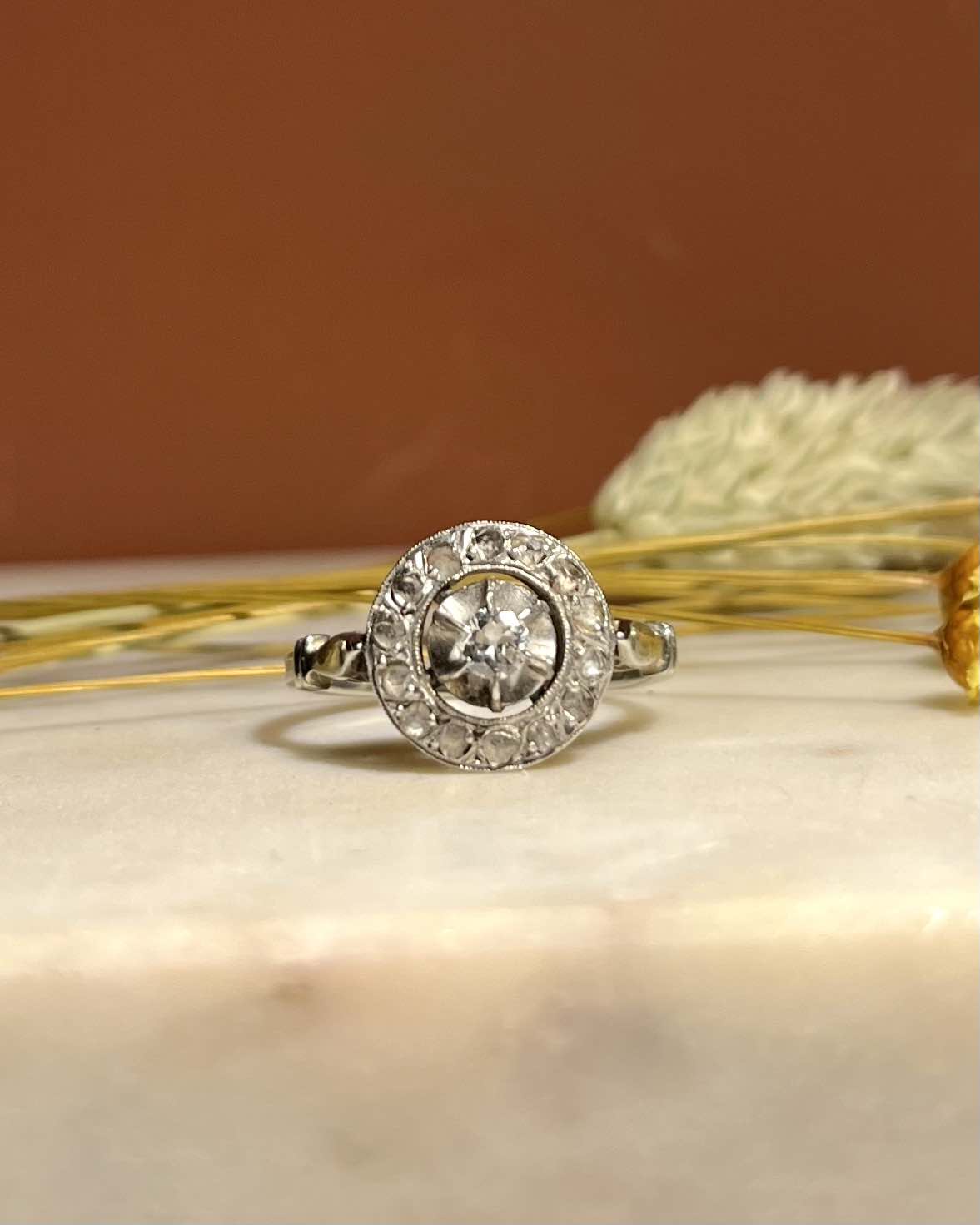 Bague Art - Déco Diamants &quot;Orléa&quot; - Elliade Paris