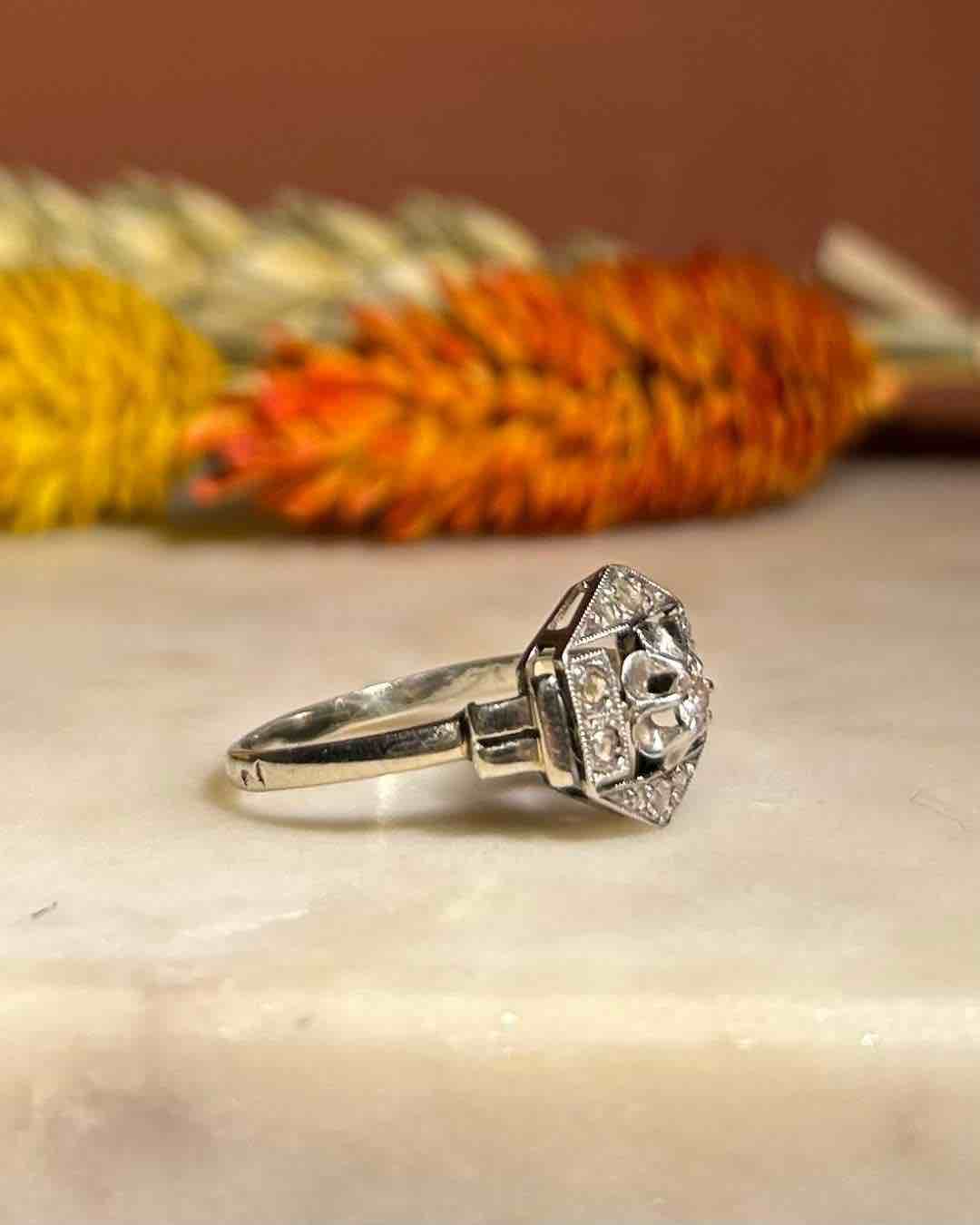 Bague Art - déco Diamants "Raffaela" - Elliade Paris