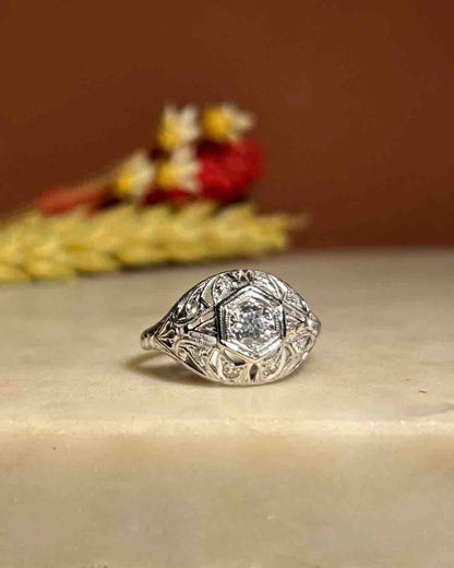Bague Art - déco Diamants &quot;Sharon&quot; - Elliade Paris