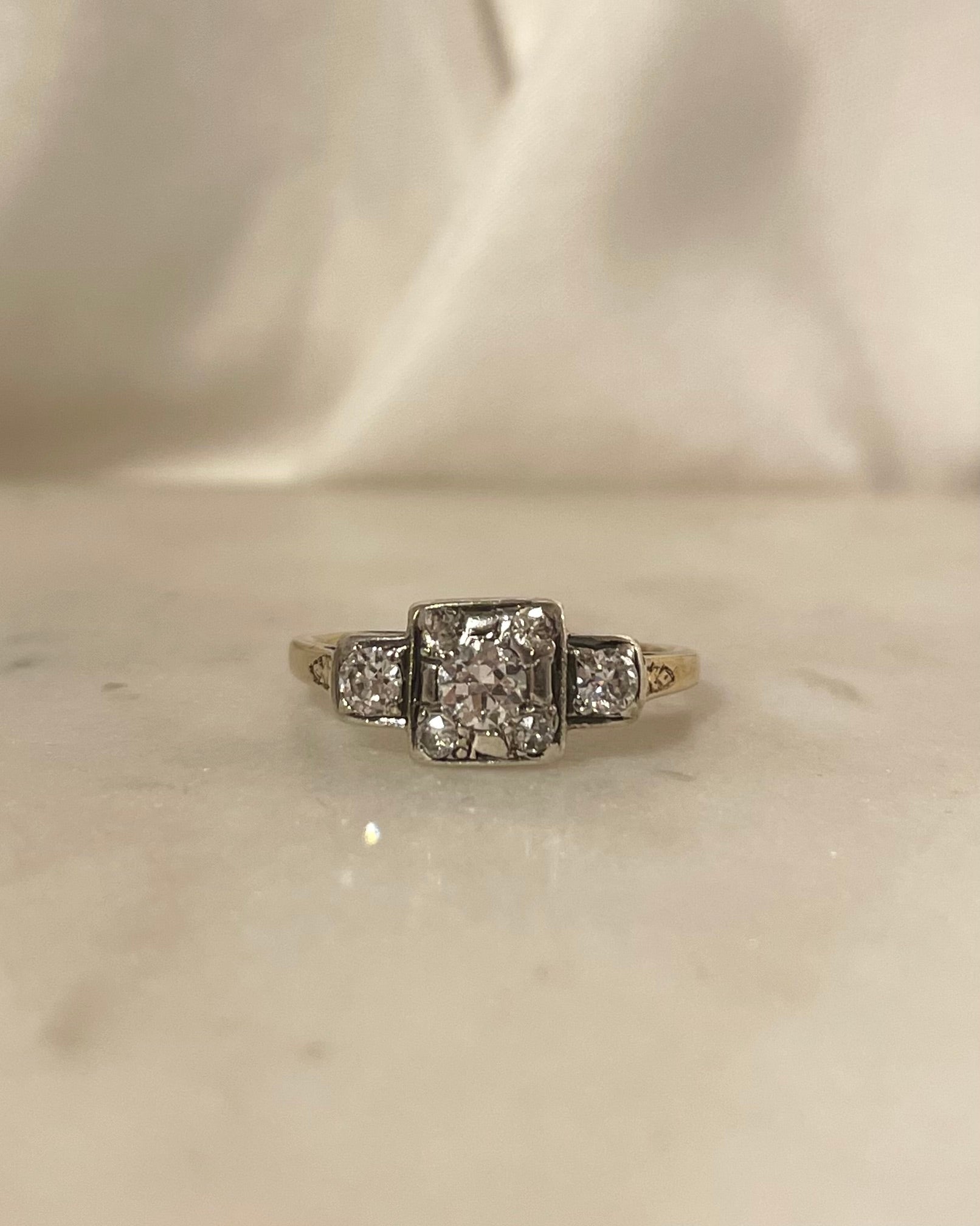 Bague Art - Déco Diamants &quot;Stormy&quot; - Elliade Paris