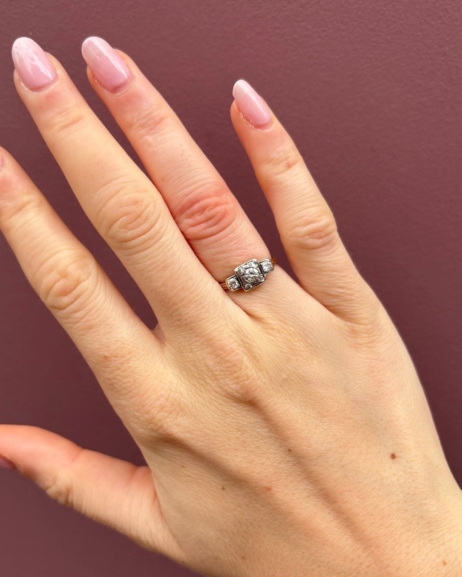 Bague Art - Déco Diamants &quot;Stormy&quot; - Elliade Paris