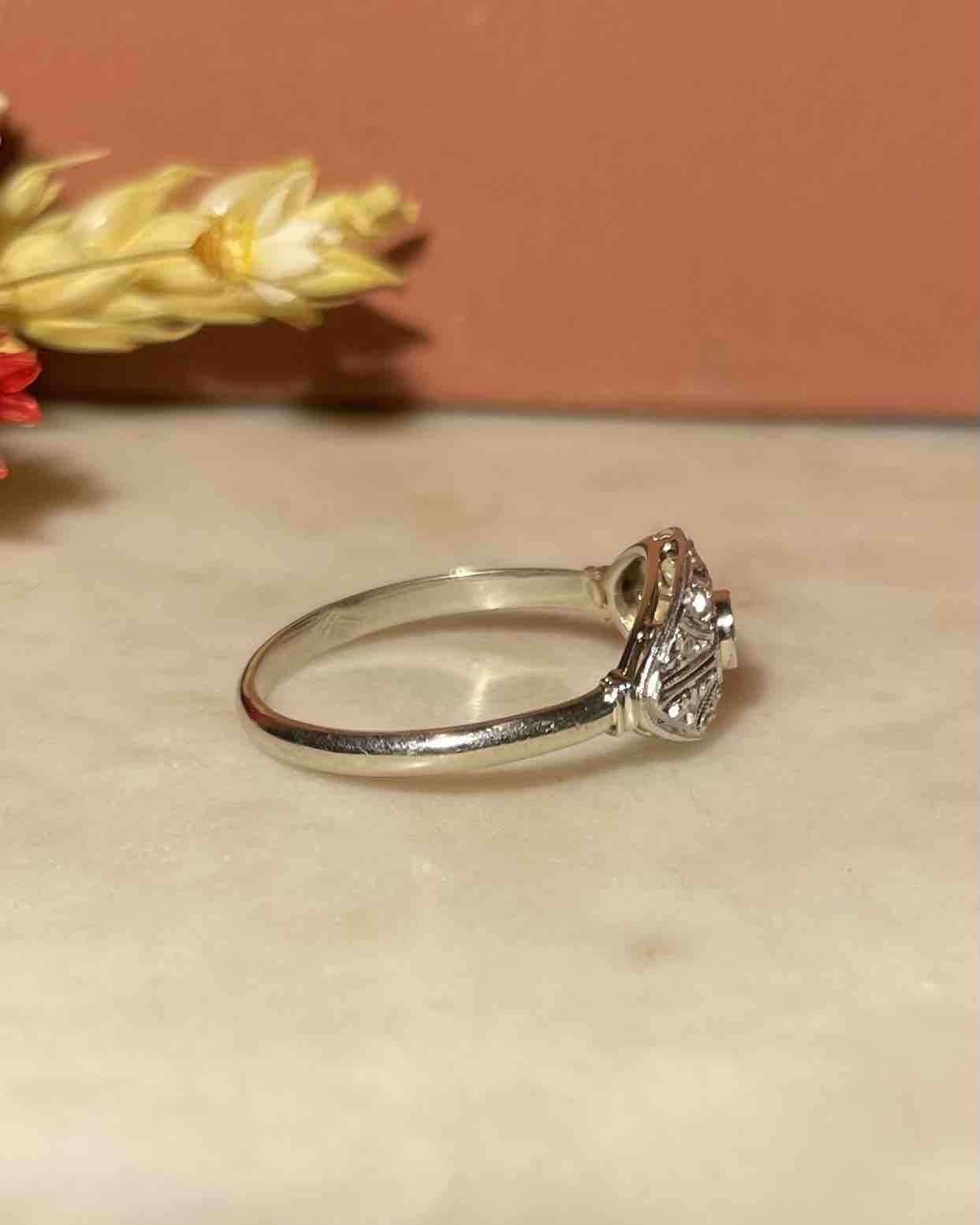 Bague Art - Déco Diamants "Swan" - Elliade Paris