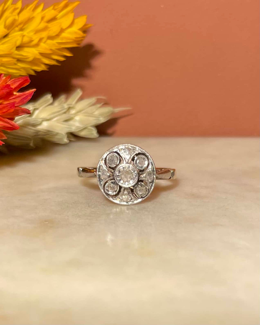 Bague Art Déco 9 Diamants "Rosemarie"