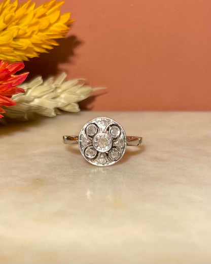 Art Deco 9 Diamond Ring &quot;Rosemarie&quot;