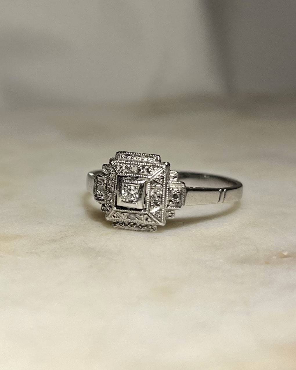 Bague Art déco diamants "Véliza" - Elliade Paris