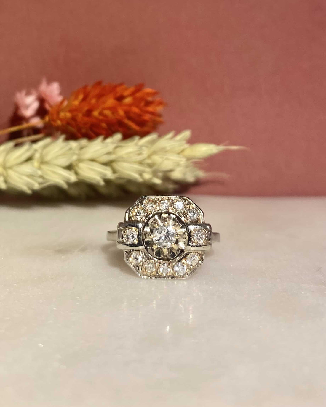 Bague Vintage Art-Déco 0.70 Carat de Diamants &quot;Sixtine&quot;