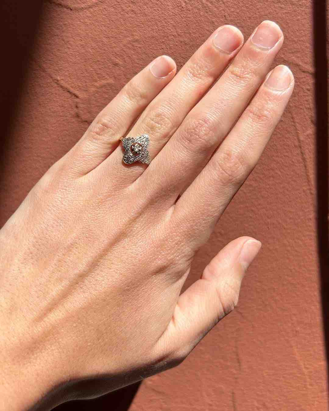 Bague Art - déco Diamants Vintage "Hortense" - Elliade Paris