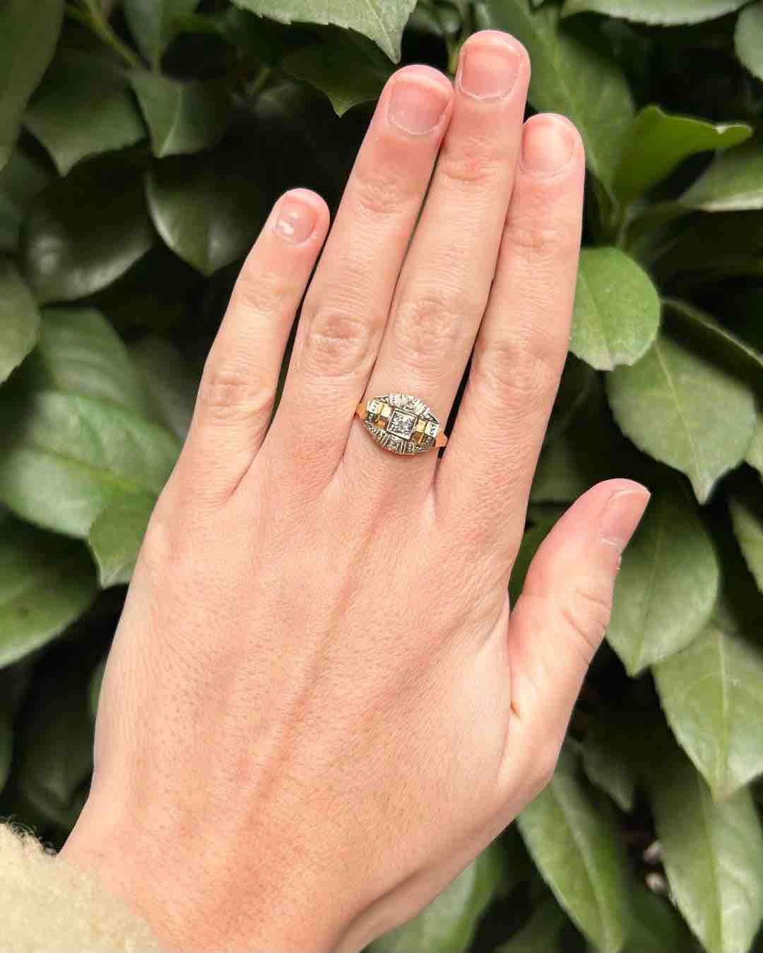 Bague Art - déco Diamants Vintage &quot;Noa&quot; - Elliade Paris
