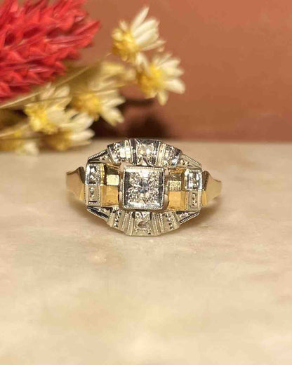 Bague Art - déco Diamants Vintage &quot;Noa&quot; - Elliade Paris