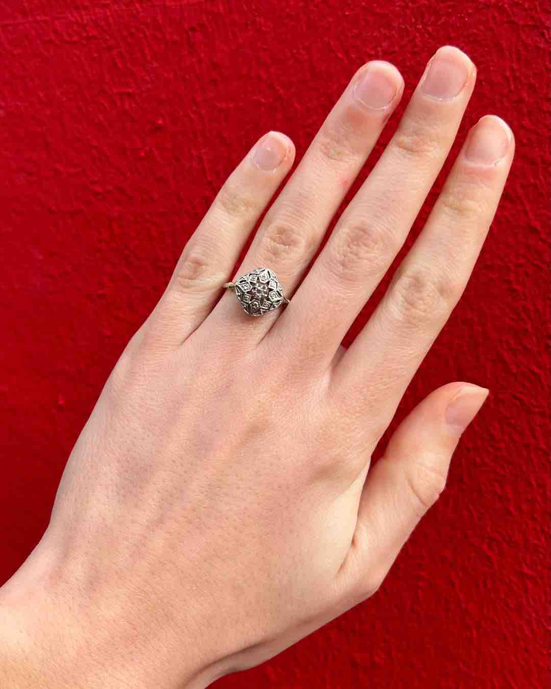Bague Art-déco Diamants vintage &quot;Simi&quot;