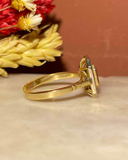 Bague style Art-déco Emeraude et Diamants &quot;Maurine&quot;
