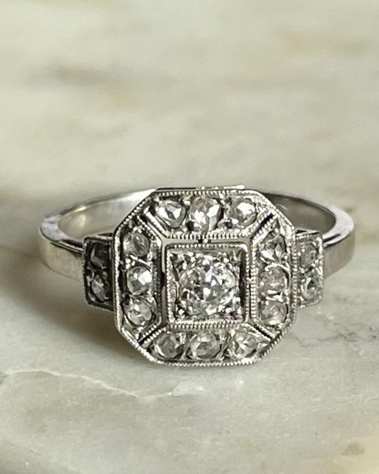 Bague art déco diamants "Vittoria" - Elliade Paris