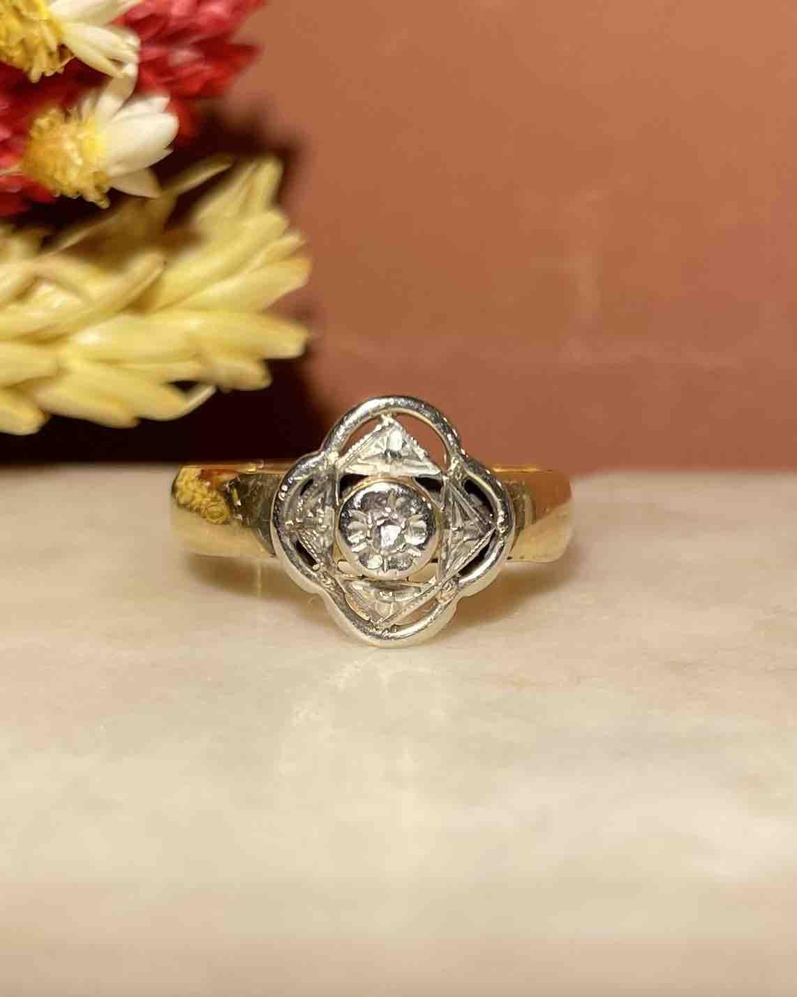 Bague Art - déco Diamants &quot;Yaelle&quot; - Elliade Paris