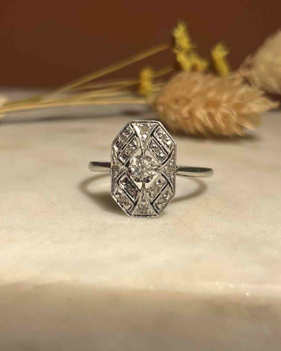 Bague Art Déco Diamants &quot;Yumi&quot; - Elliade Paris