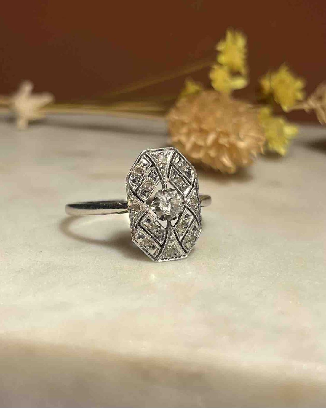 Bague Art Déco Diamants &quot;Yumi&quot; - Elliade Paris