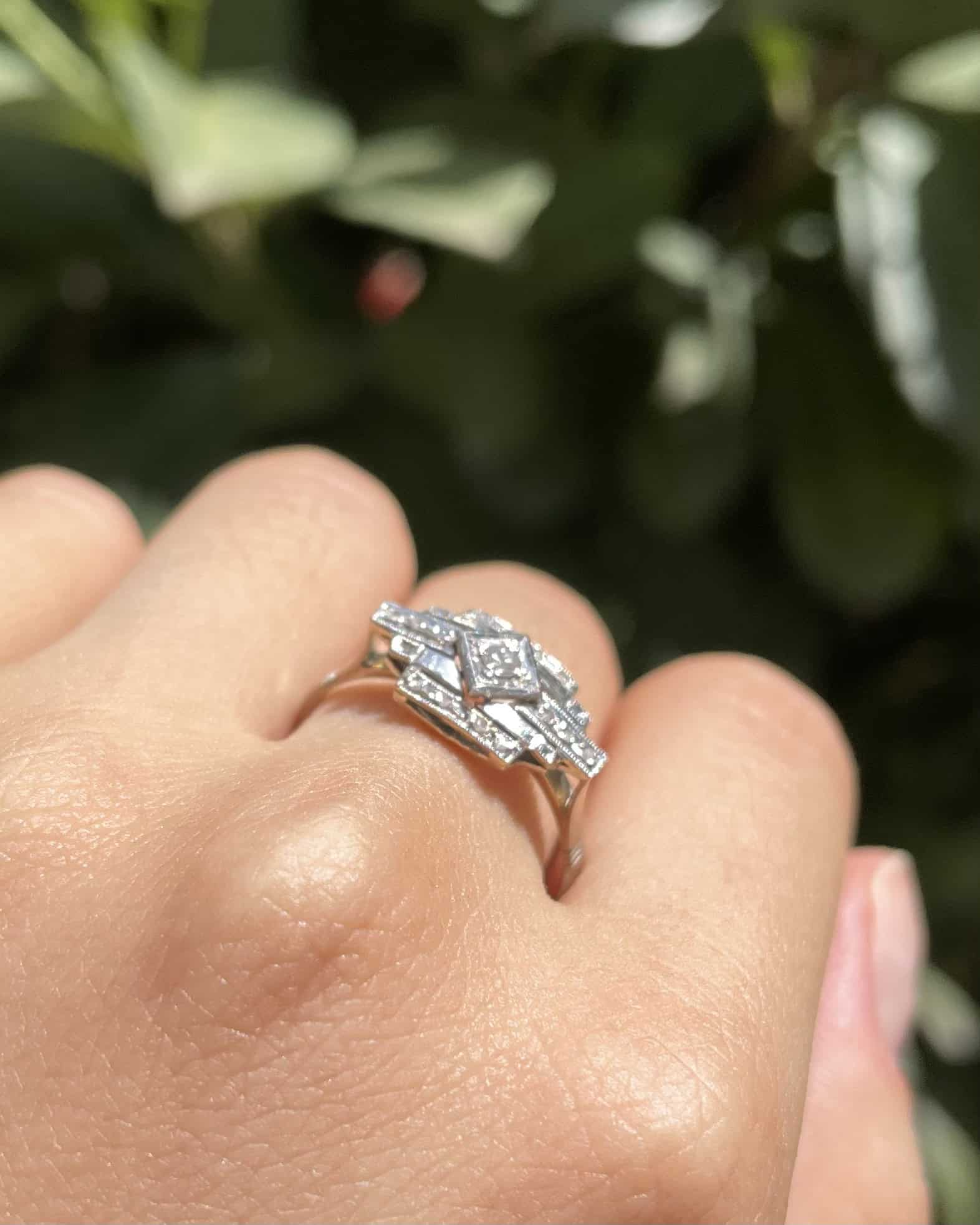 Bague Vintage Art Déco Diamant "Éloine" - Elliade Paris