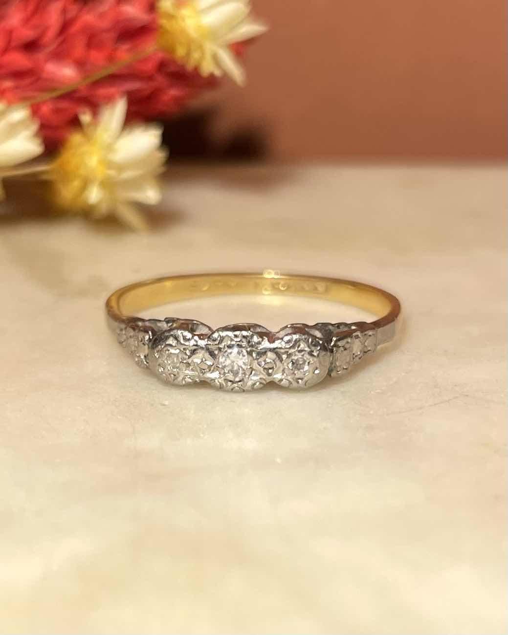 Anillo de diamantes Art Déco "Domitille"