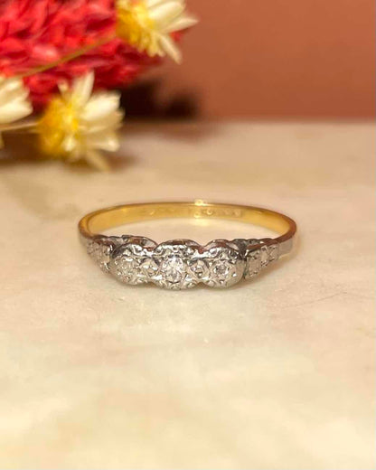 Anillo de diamantes Art Déco &quot;Domitille&quot;