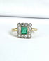 Bague Art - Déco Émeraude 0.38 cts & Diamants 0.36 cts "Evelina" - Elliade Paris